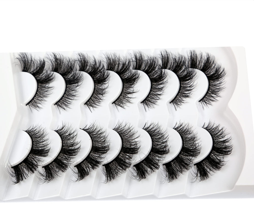 Pooplunch Cils 8D – pack de 7 paires prêt à l'emploi.