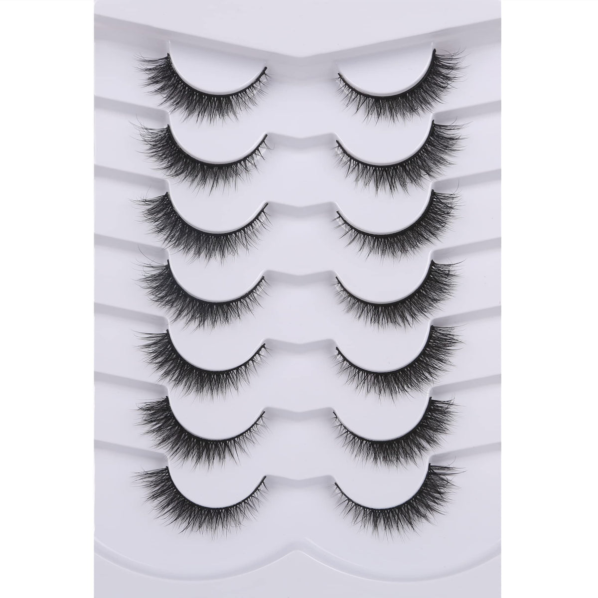 Pooplunch cils 8D – ensemble 7 paires pour un look polyvalent et durable.