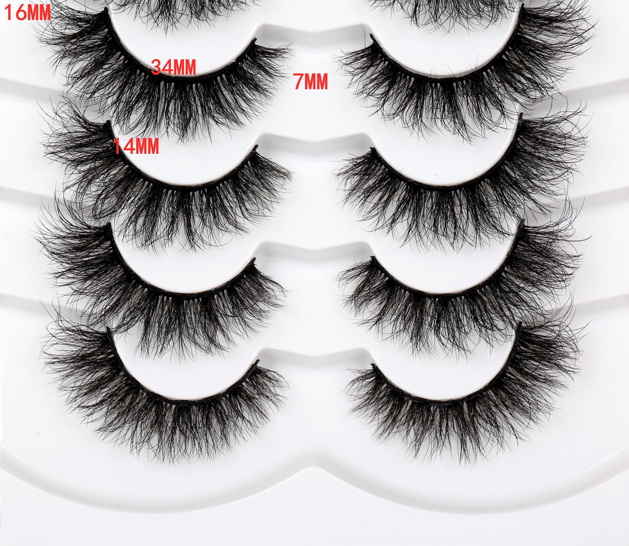 Pooplunch cils 8D en fibre synthétique, aspect soyeux, faux mink.