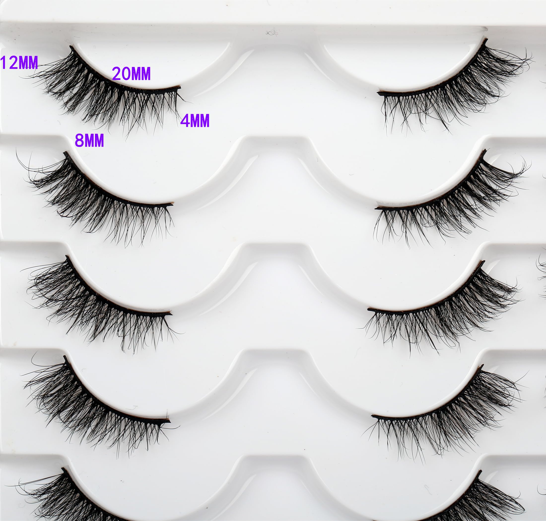 Pooplunch cils demi-cat-eye avec volume naturel pour agrandir les yeux.