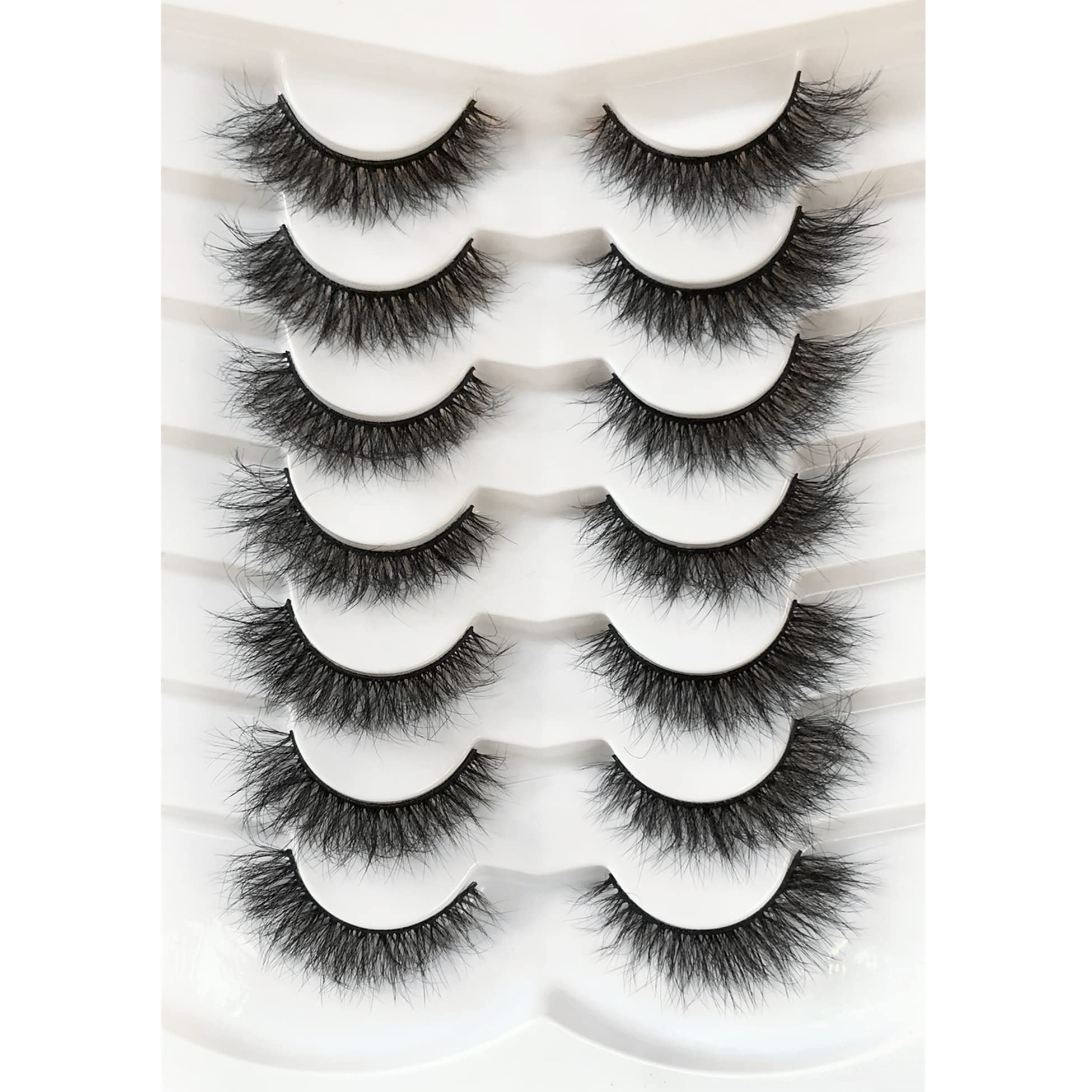 Pooplunch Cils Faux Mink 8D wispy pour un regard œil-de-chat plus élancé