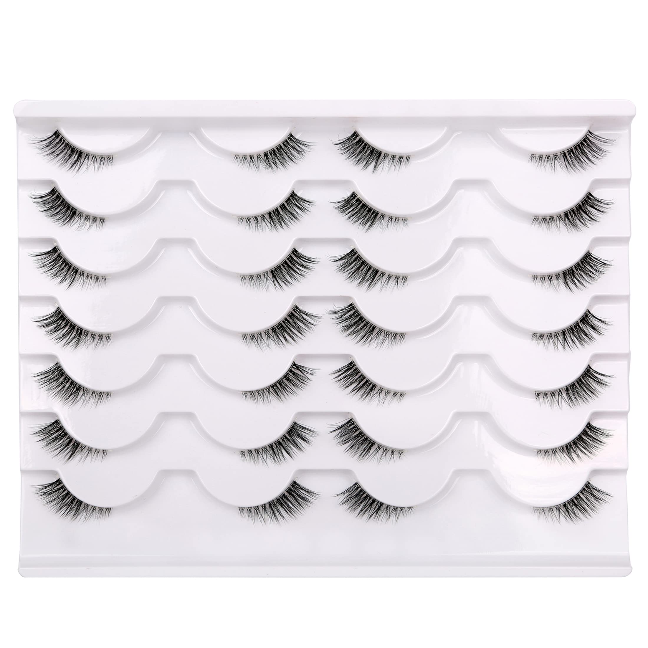 Pooplunch Faux Cils demi-longueur, bande claire pour un regard ouvert et naturel.