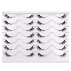 Pooplunch Faux Cils demi-longueur, bande claire pour un regard ouvert et naturel.