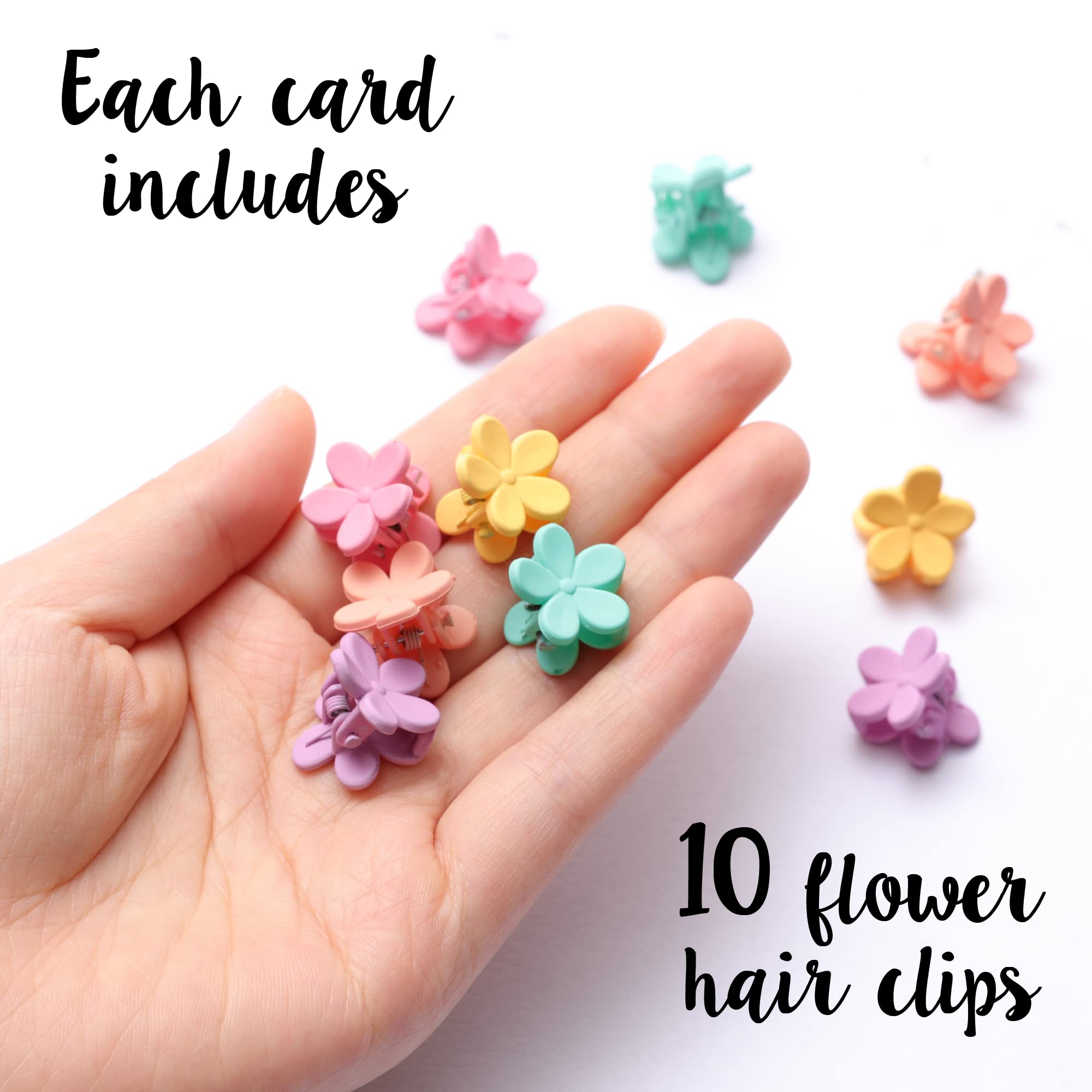 Vue rapprochée des barrettes fleurs sur la carte