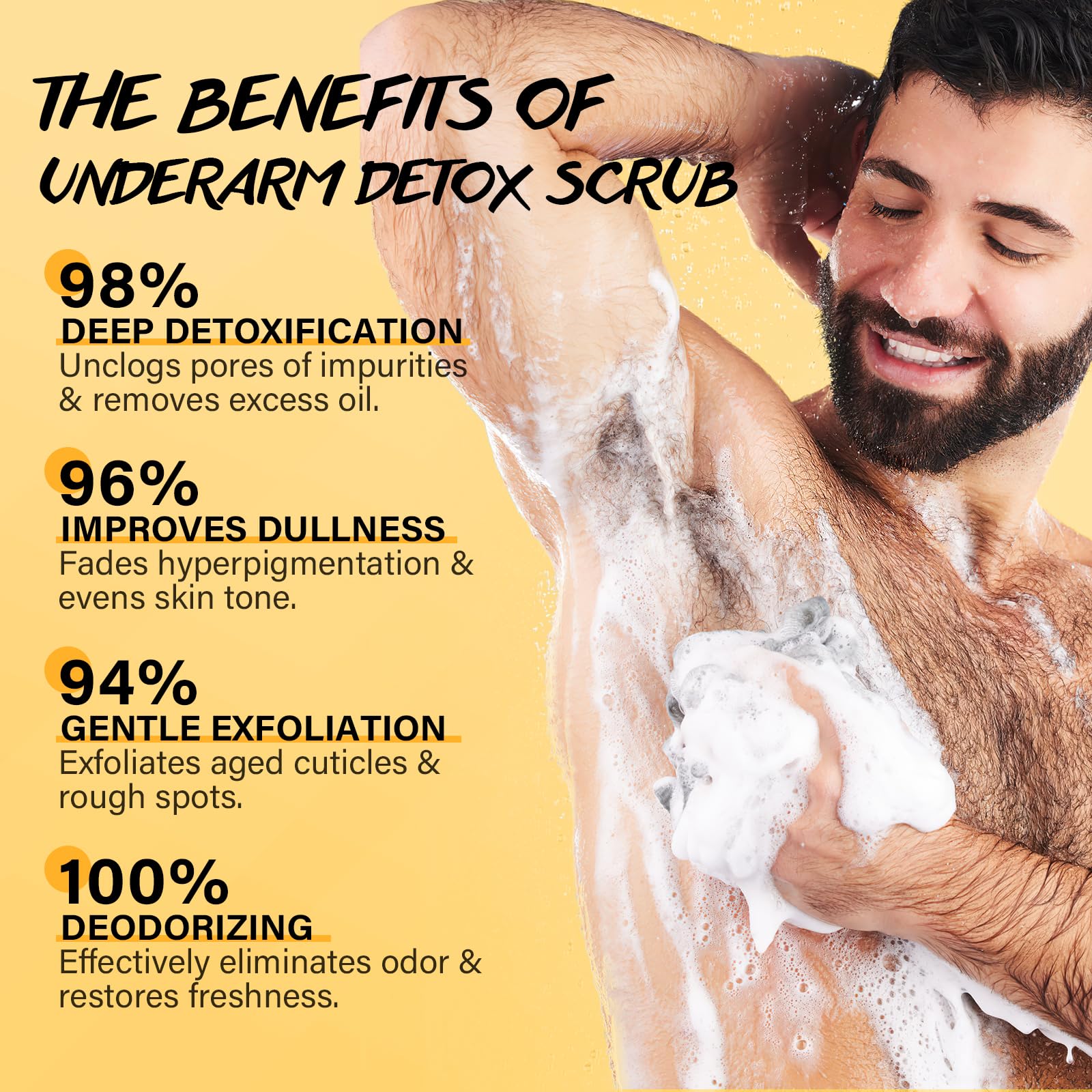 Texture veloutée prête au massage pour les aisselles.