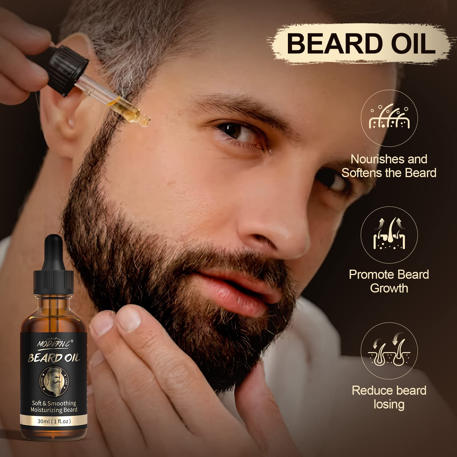 Pop Modern.C kit baume barbe: facilite le coiffage sans résidu.
