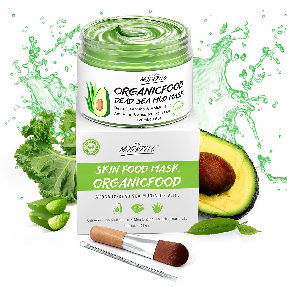 POP MODERN.C Masque argile avocat, purification en douceur et hydratation.