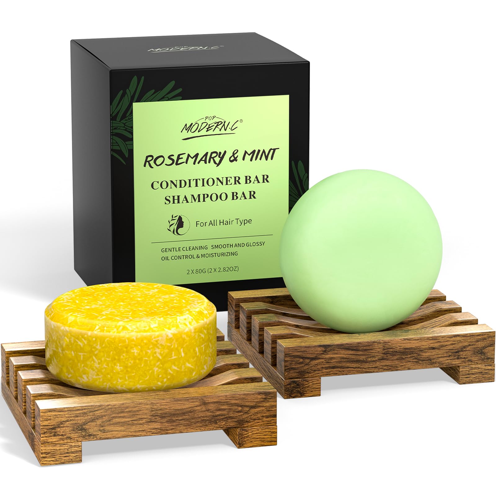POP MODERN.C savon cheveux romarin 80 g, nettoyage en douceur et fraîcheur.