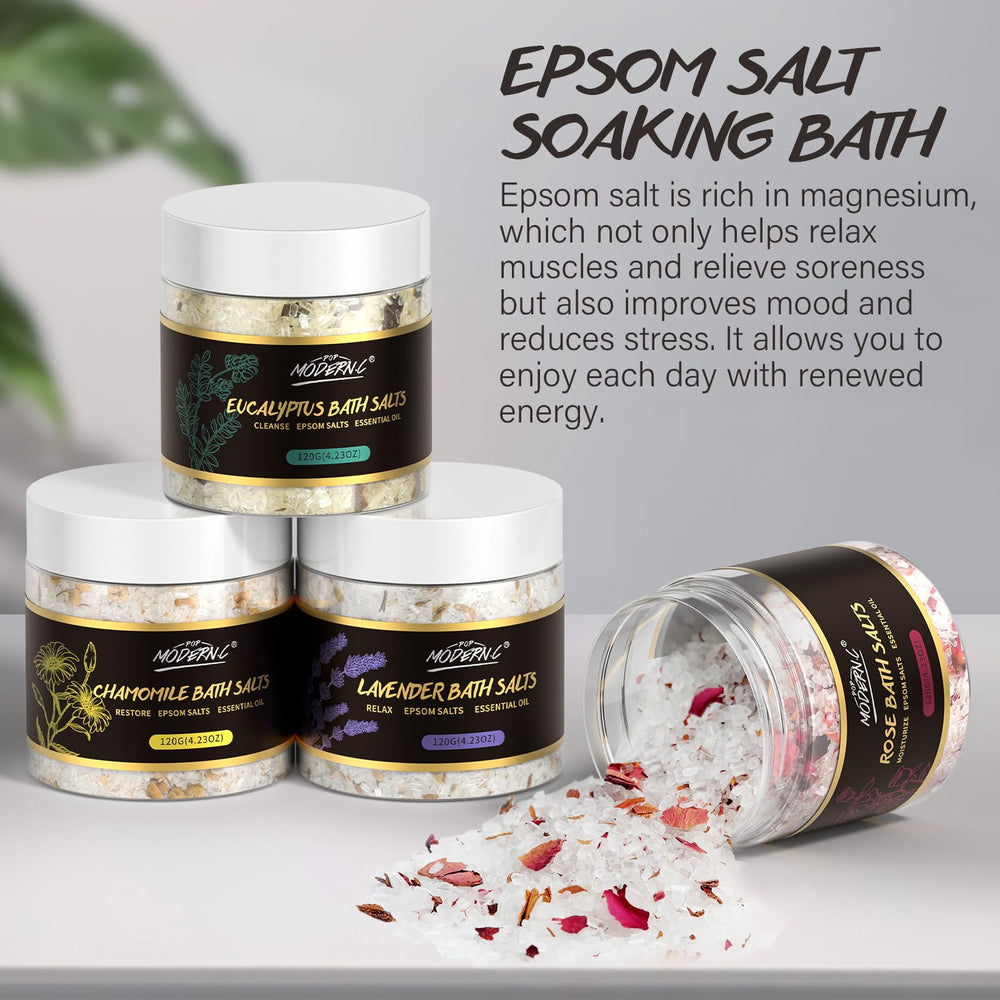 POP MODERN.C coffret Sels d'Epsom avec flacons d'huiles nourrissantes pour la peau