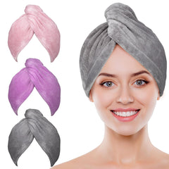 POPCHOSE serviette microfibre pour cheveux en turban, absorption rapide et douceur.