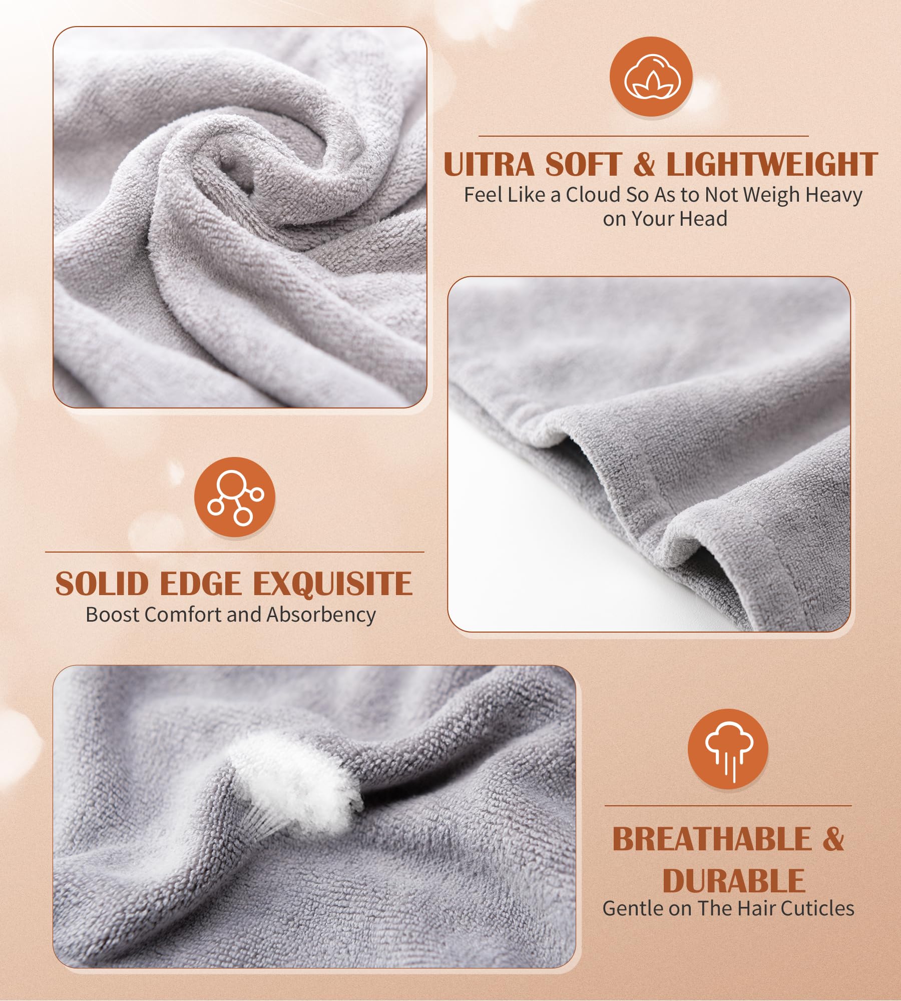 POPCHOSE lot de 3 serviettes microfibre prêtes à l'emploi.