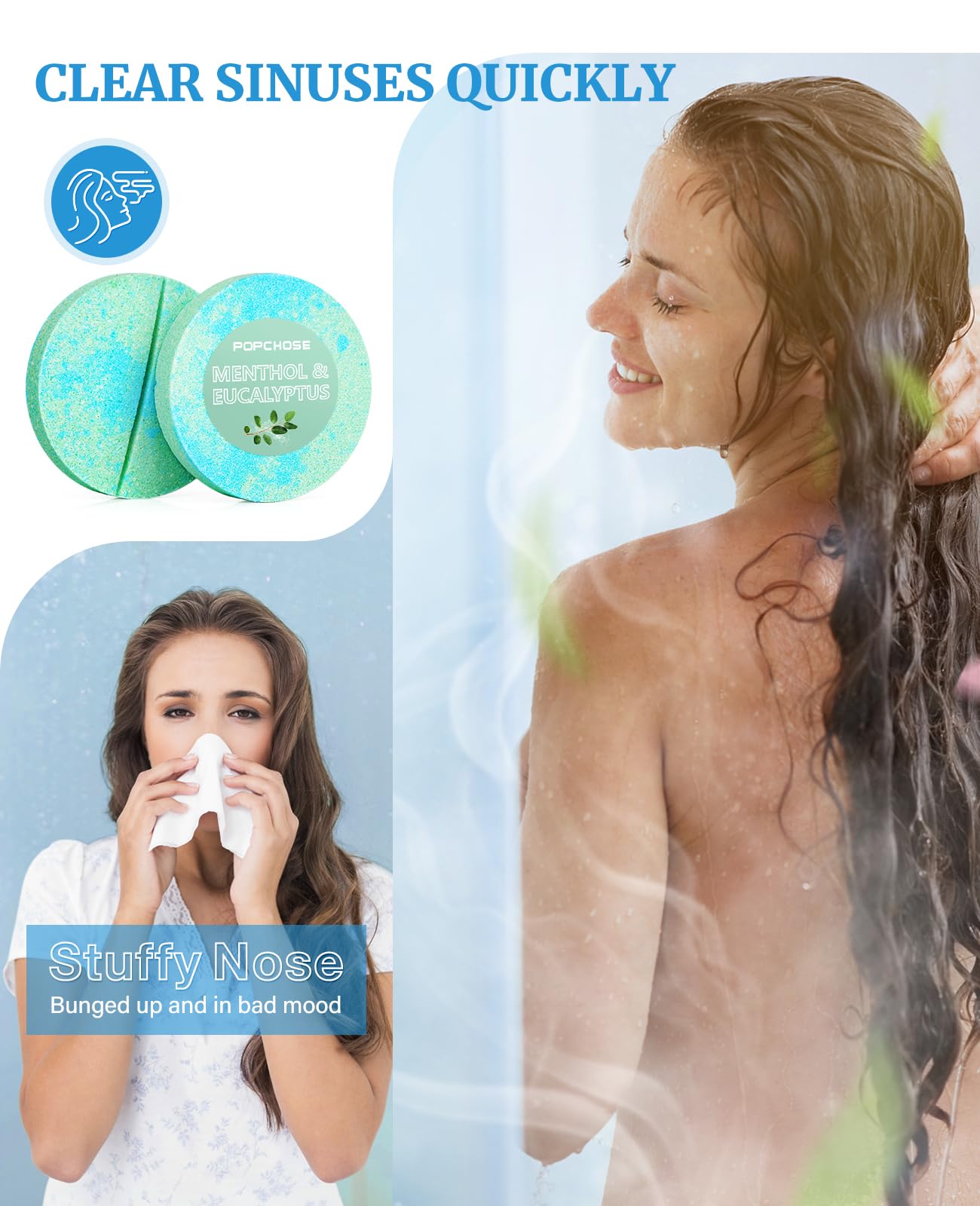 POPCHOSE tablette douche citron-mandarine énergisante et rafraîchissante