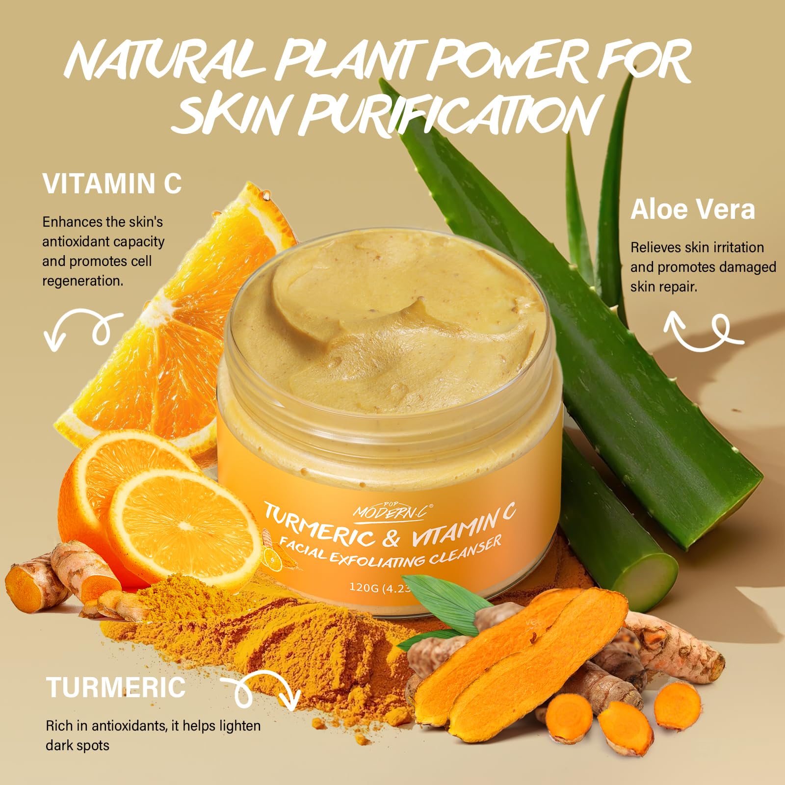 POP MODERN.C Nettoyant mousseux au curcuma et vitamine C purifiant les pores.