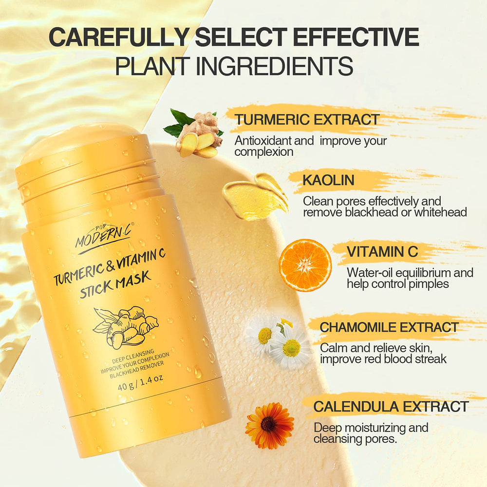 Purification en profondeur des pores grâce à l’argile et au curcuma.