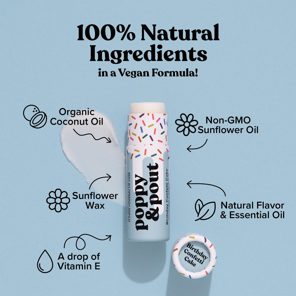 Baume lèvres jumbo Poppy & Pout, grande quantité sans plastique.