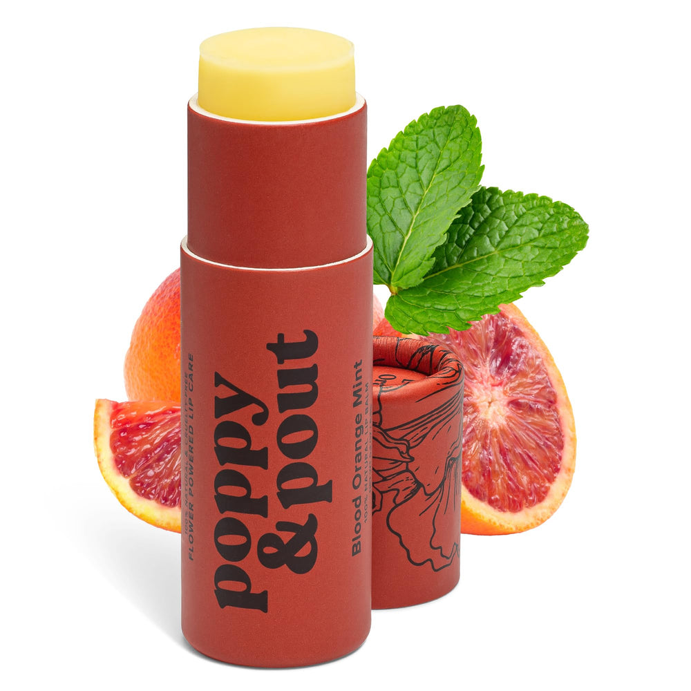 Baume lèvres Poppy & Pout à l’orange sanguine, hydratation longue durée.