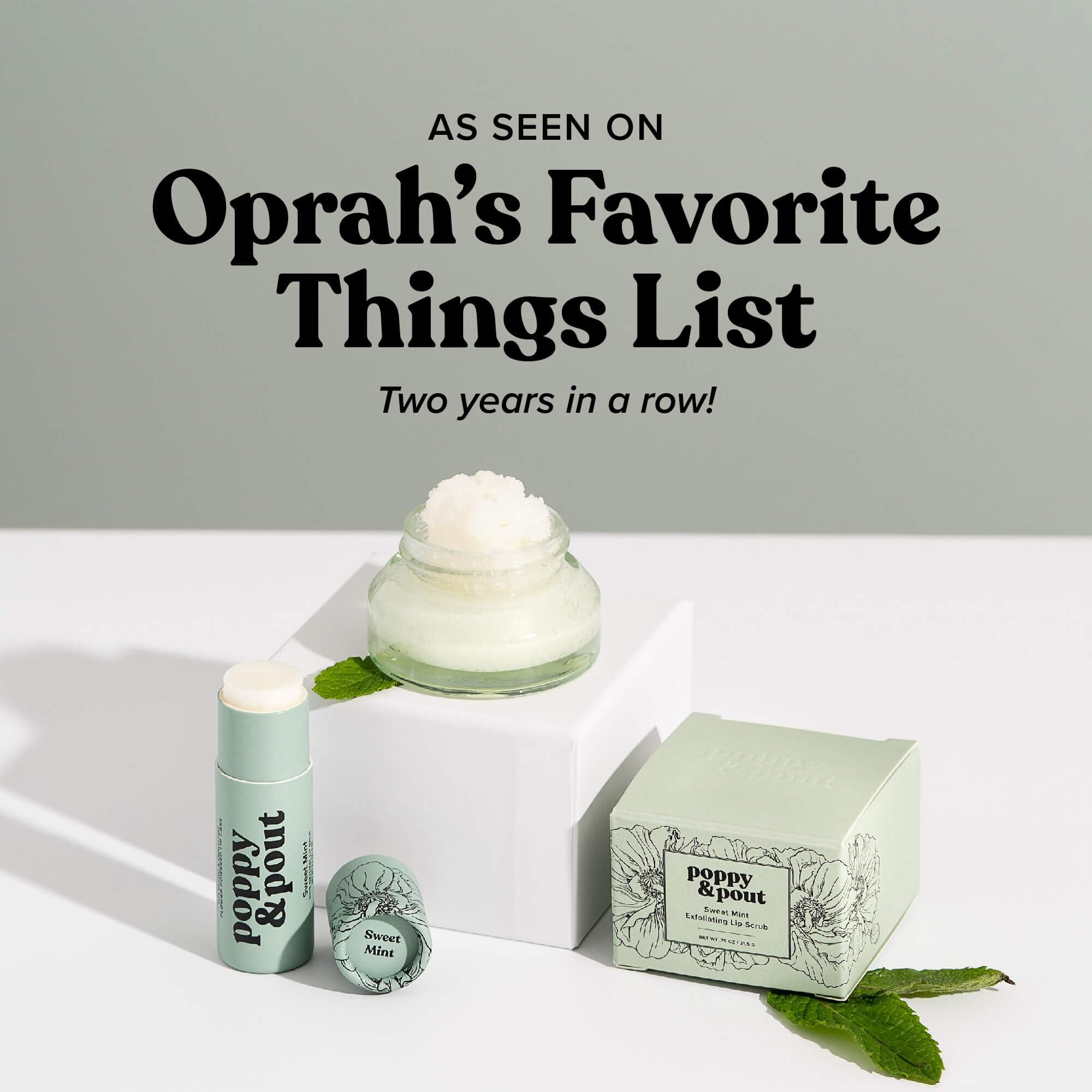 Formule adaptée aux peaux sensibles du baume Poppy & Pout Menthe Douce.
