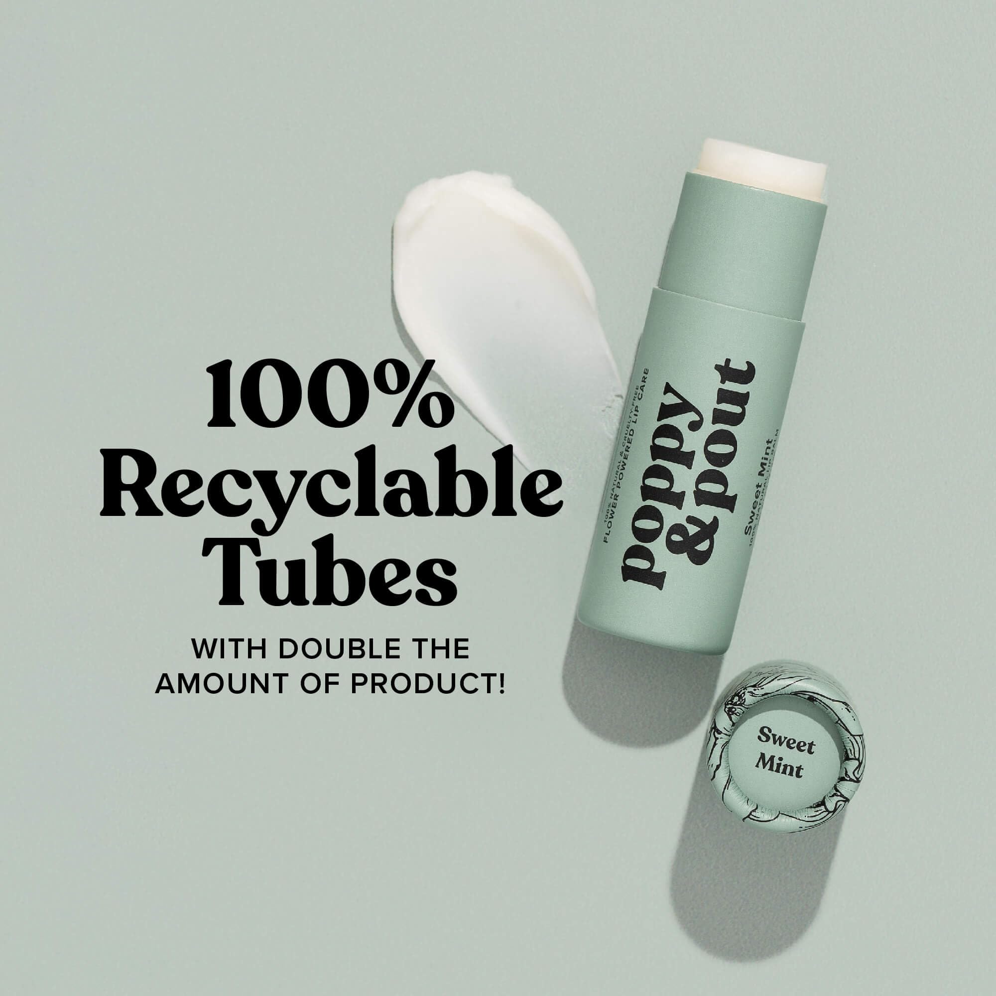 Utilisation pratique du baume Poppy & Pout Menthe Douce au quotidien.