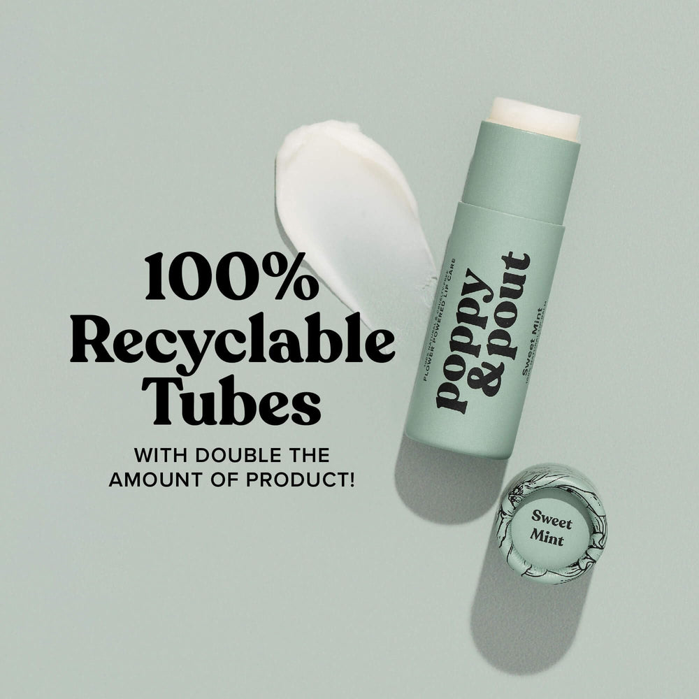 Utilisation pratique du baume Poppy & Pout Menthe Douce au quotidien.