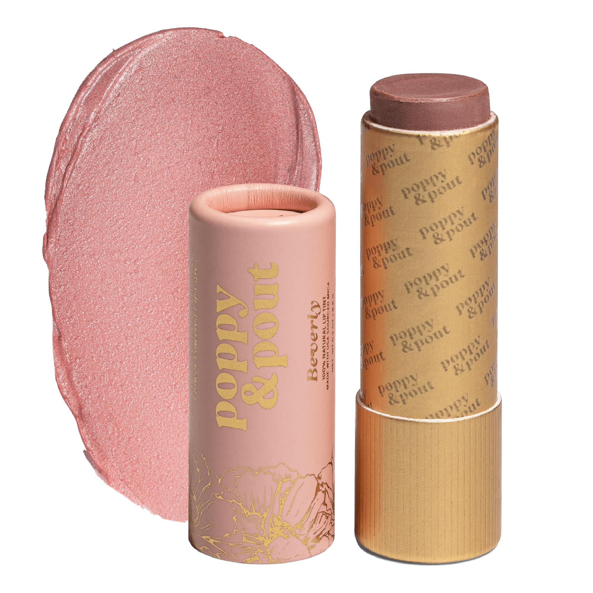 Poppy & Pout Beverly dans un tube-carton, teinte mauve douce prête à l’emploi.