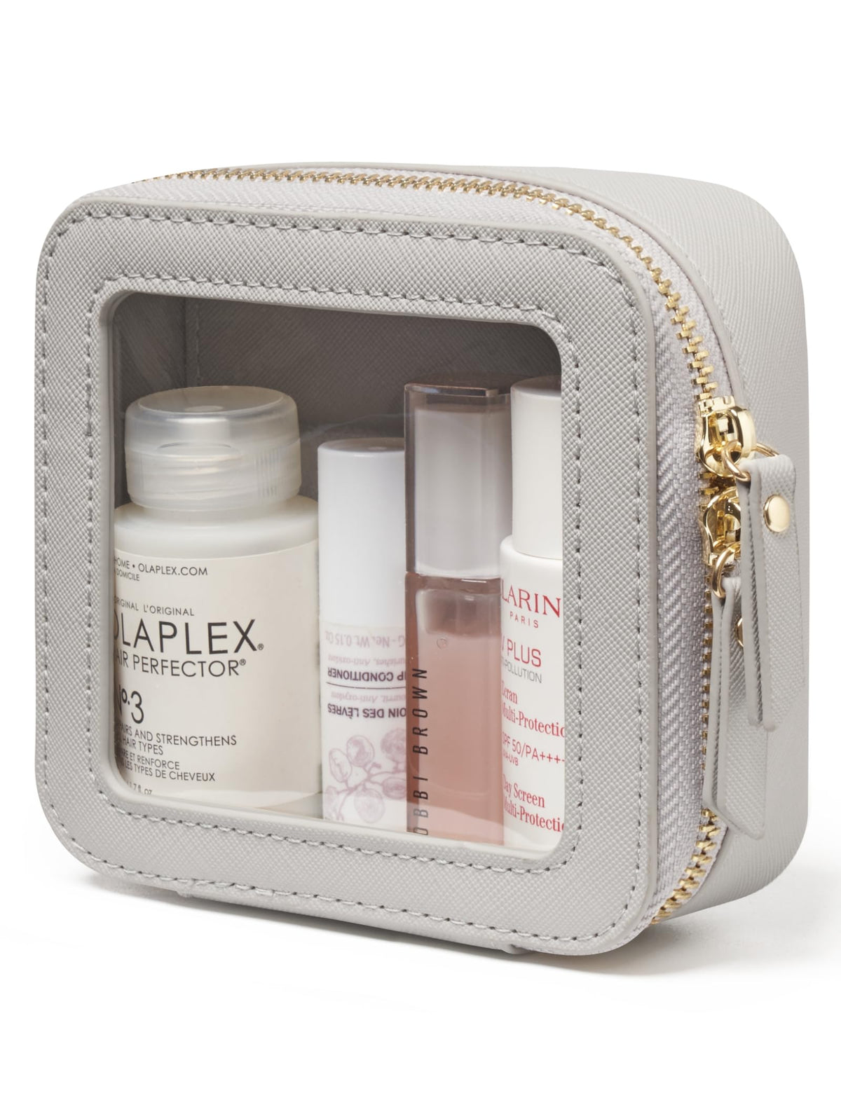 Pochette cosmétique transparente Popvibe, accès rapide à vos produits de maquillage.