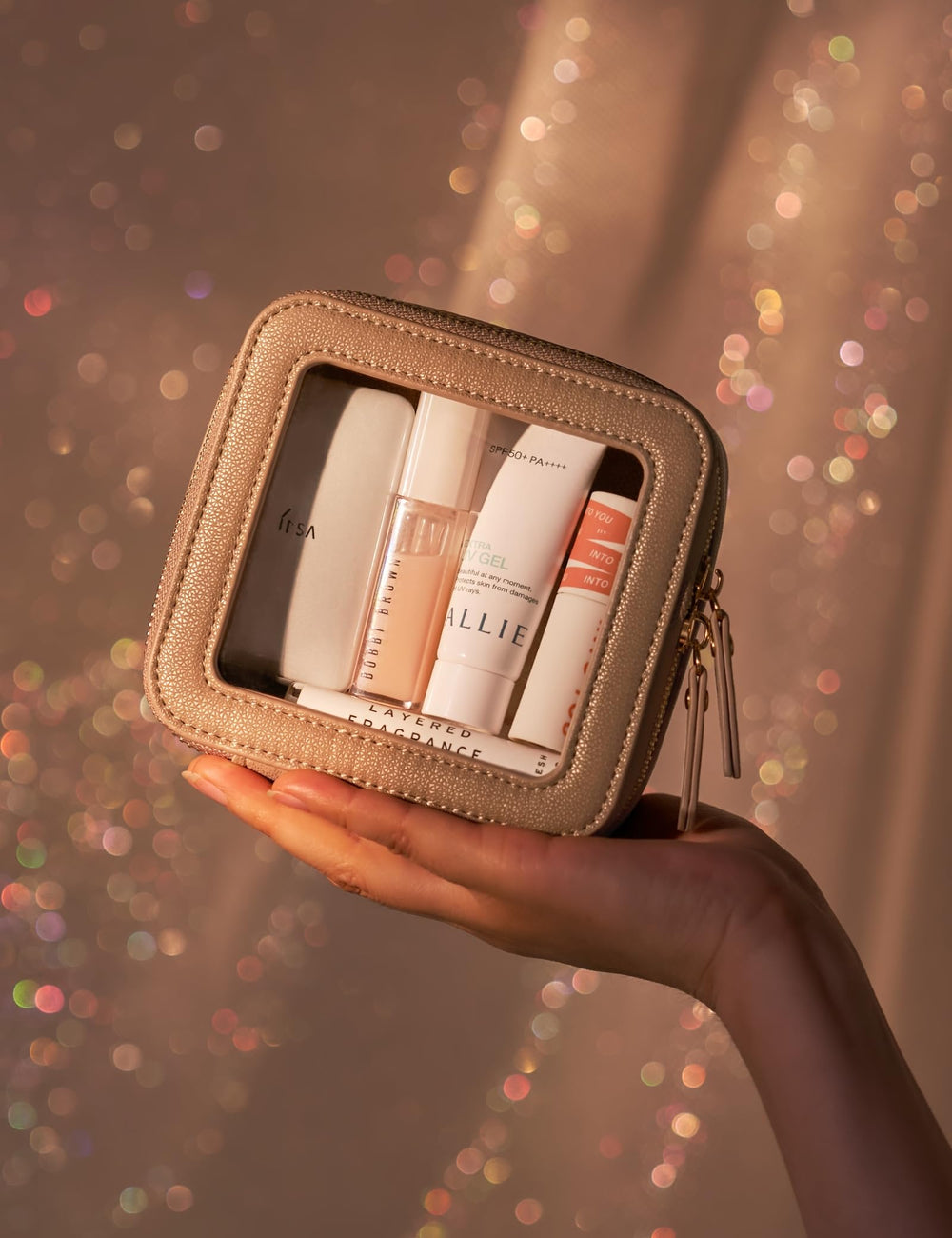 Popvibe Pochette mini transparente, visibilité immédiate pour baume à lèvres et câbles.