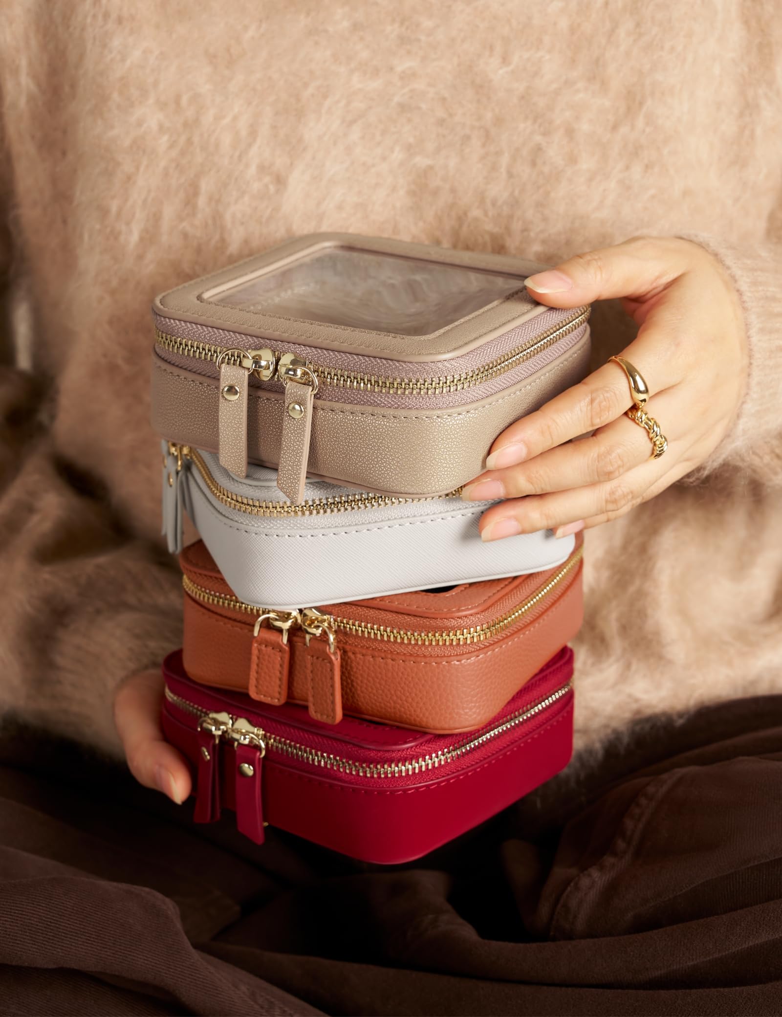 Popvibe Pochette de voyage claire, visibilité instantanée et accès rapide.