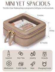Popvibe Trousse compacte transparente résistante à l'eau, nettoyage facile.