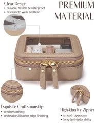 Popvibe Trousse cosmétique transparente avec style diamanté, rangement pratique en voyage.