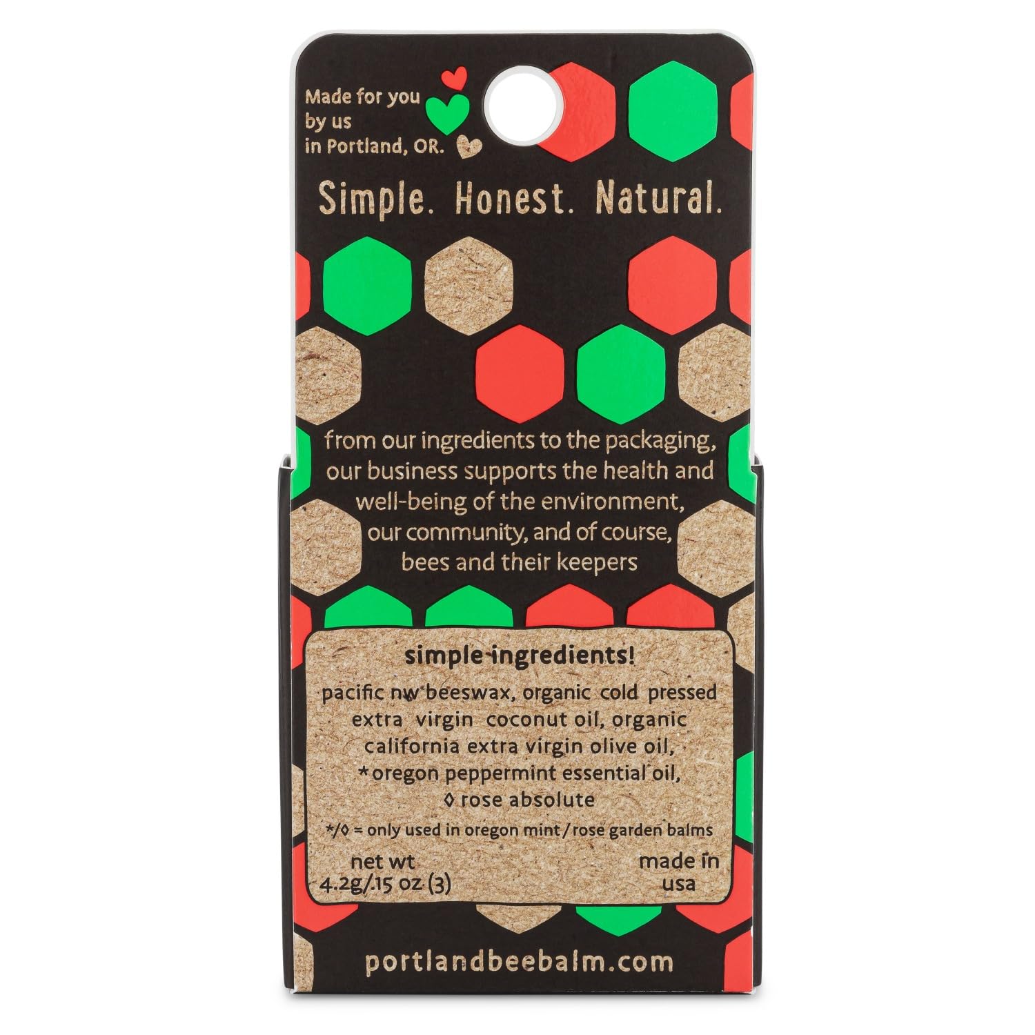 Portland Bee Balm menthe Oregon tube, parfum léger et rafraîchissant.