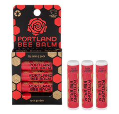 Baume lèvre Portland Bee Balm Rose Garden en tubes, hydratation douce