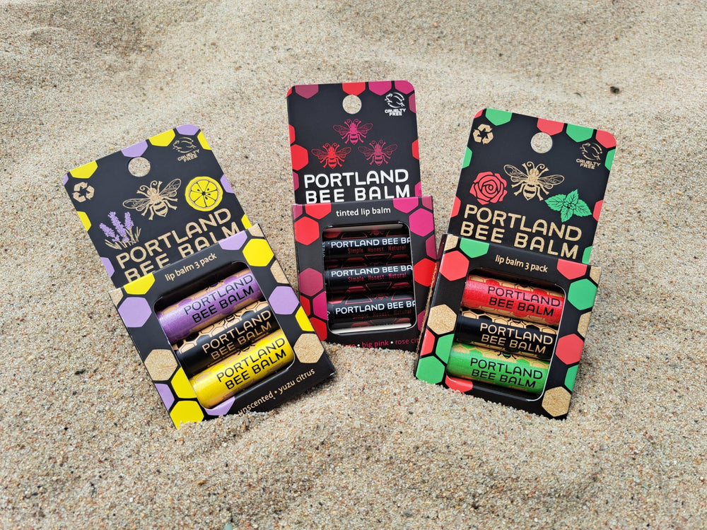 Logo neutre en plastique Portland Bee Balm, démarche respectueuse.