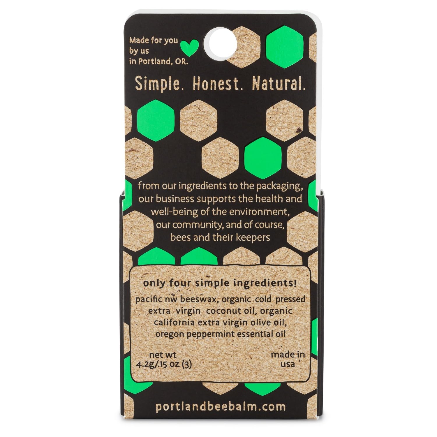 Portland Bee Balm texture soyeuse pour lèvres douces.