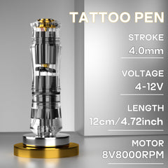 Poseidon Tattoo Pen avec deux batteries rechargeables pour utilisation sans fil.