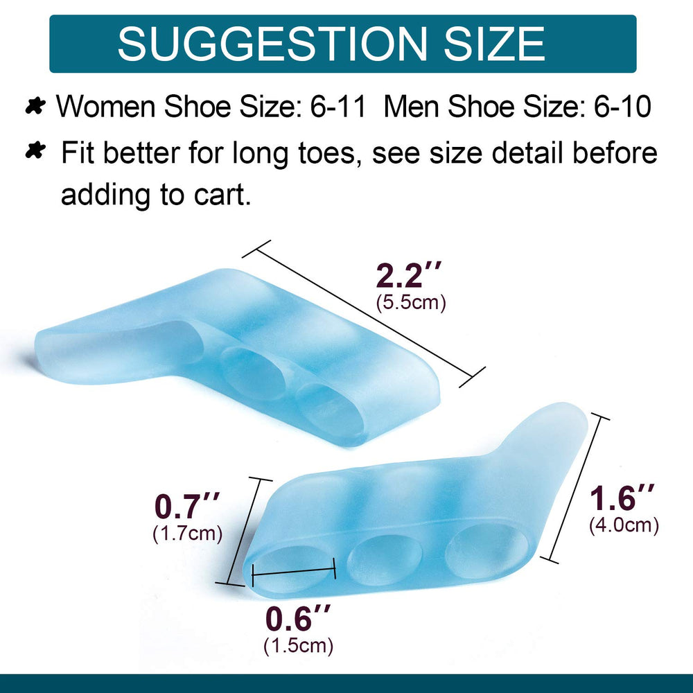 Povihome séparateur petit orteil bleu, gros plan, silicone ultra-doux pour confort