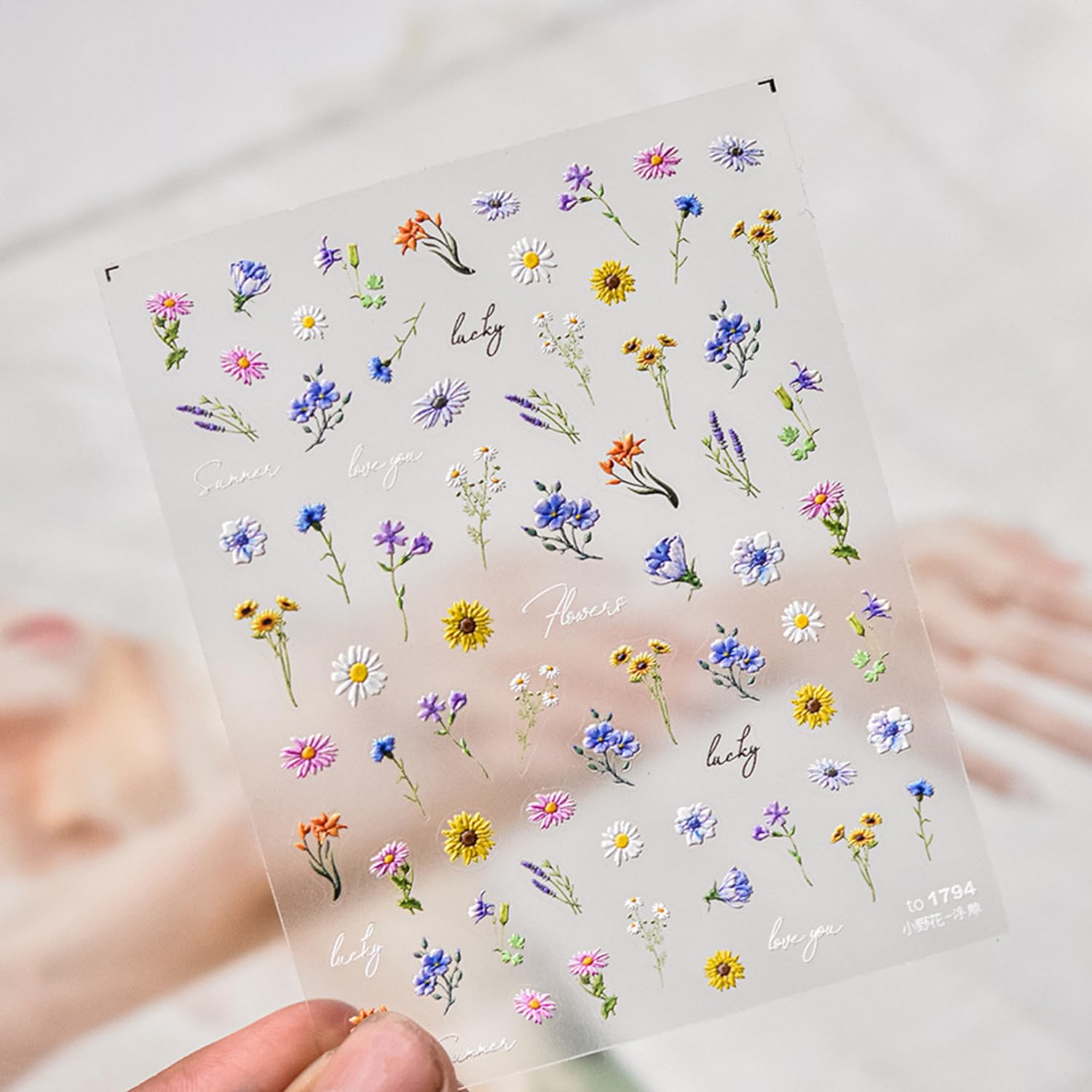 POWPOP ongles 5D décor tournesols, touche estivale lumineuse
