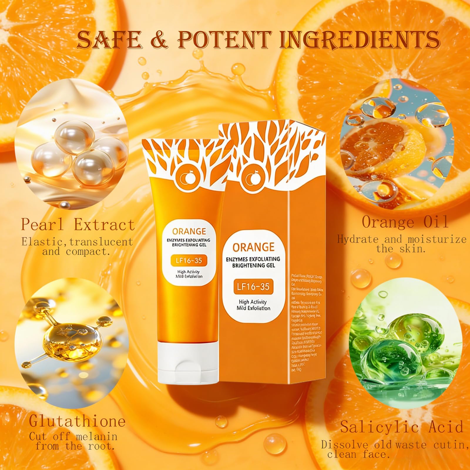 POYICGS gel exfoliant orange – purifie les pores et revitalise le teint