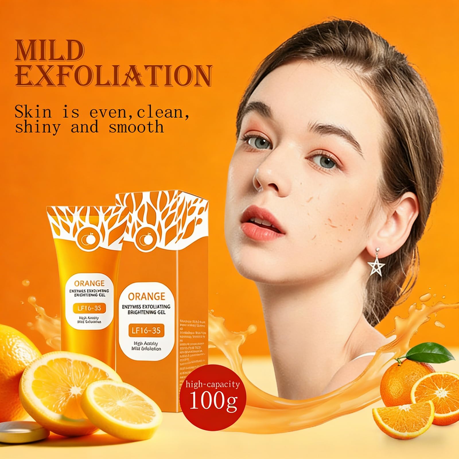 POYICGS gel exfoliant orange – texture crèmeuse pour exfolier en douceur
