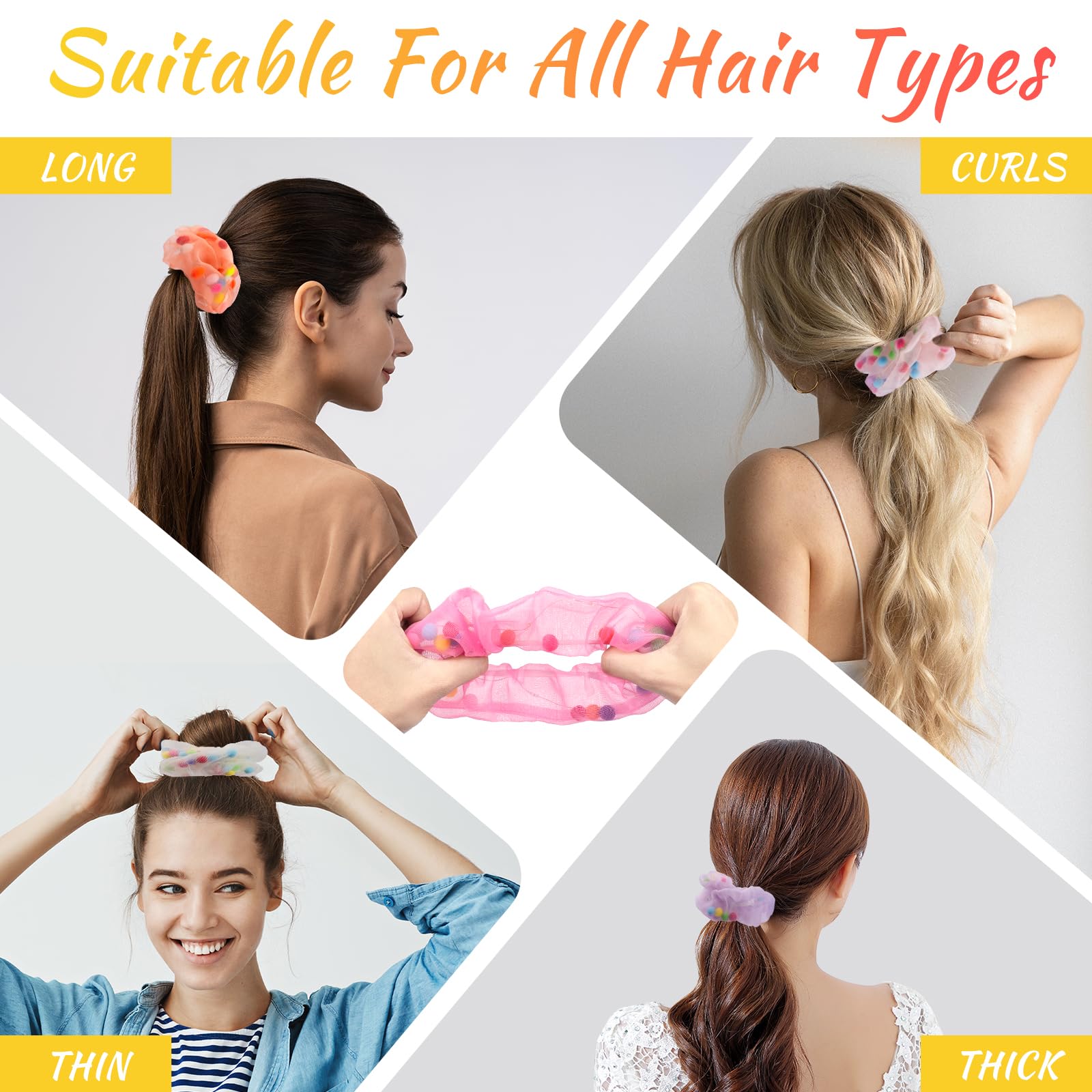 POZILAN serre-têtes DEL roses, accessoire tendance à porter sur les cheveux ou le poignet.