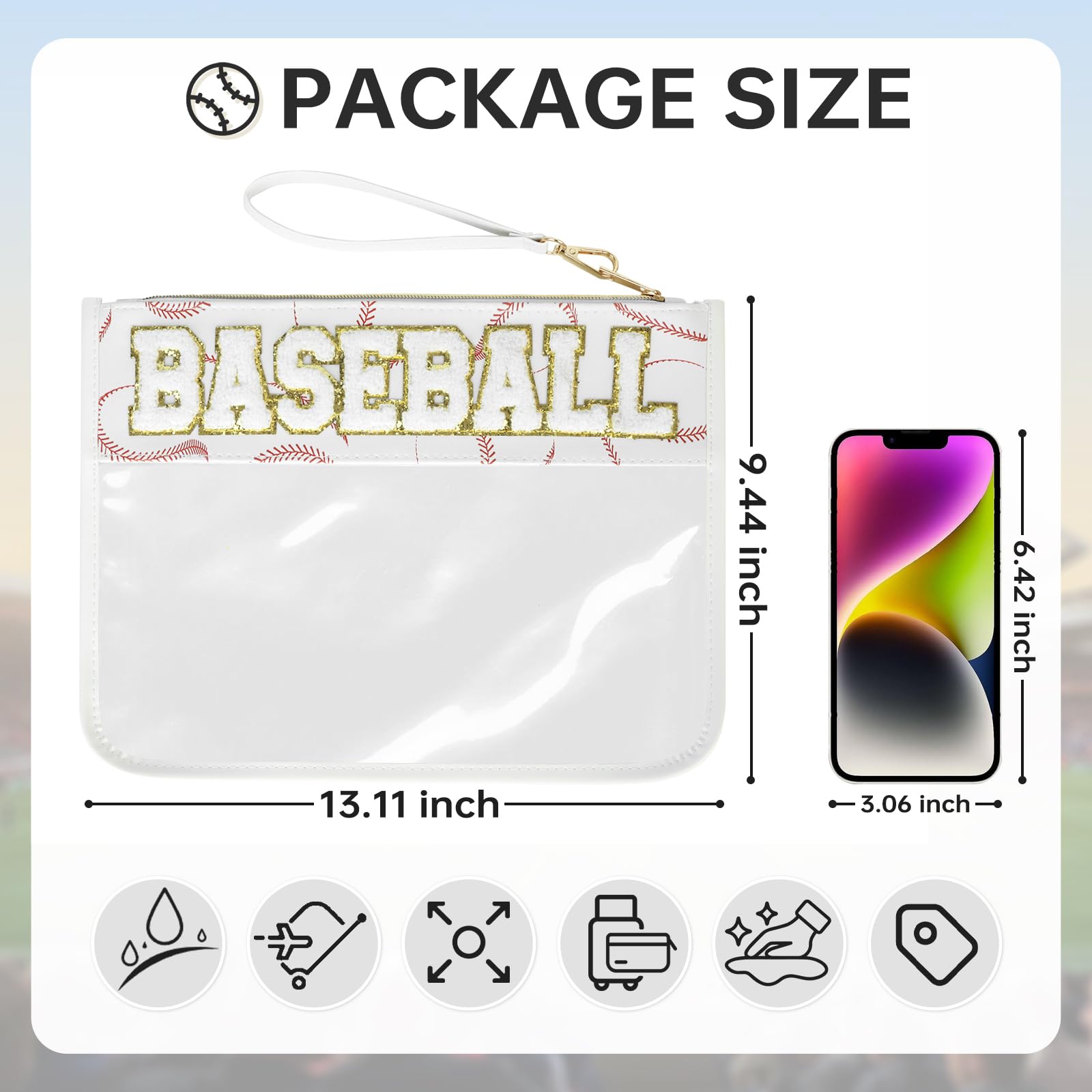 Sac portable PPeen base-ball avec poignée, facile à transporter en déplacement.