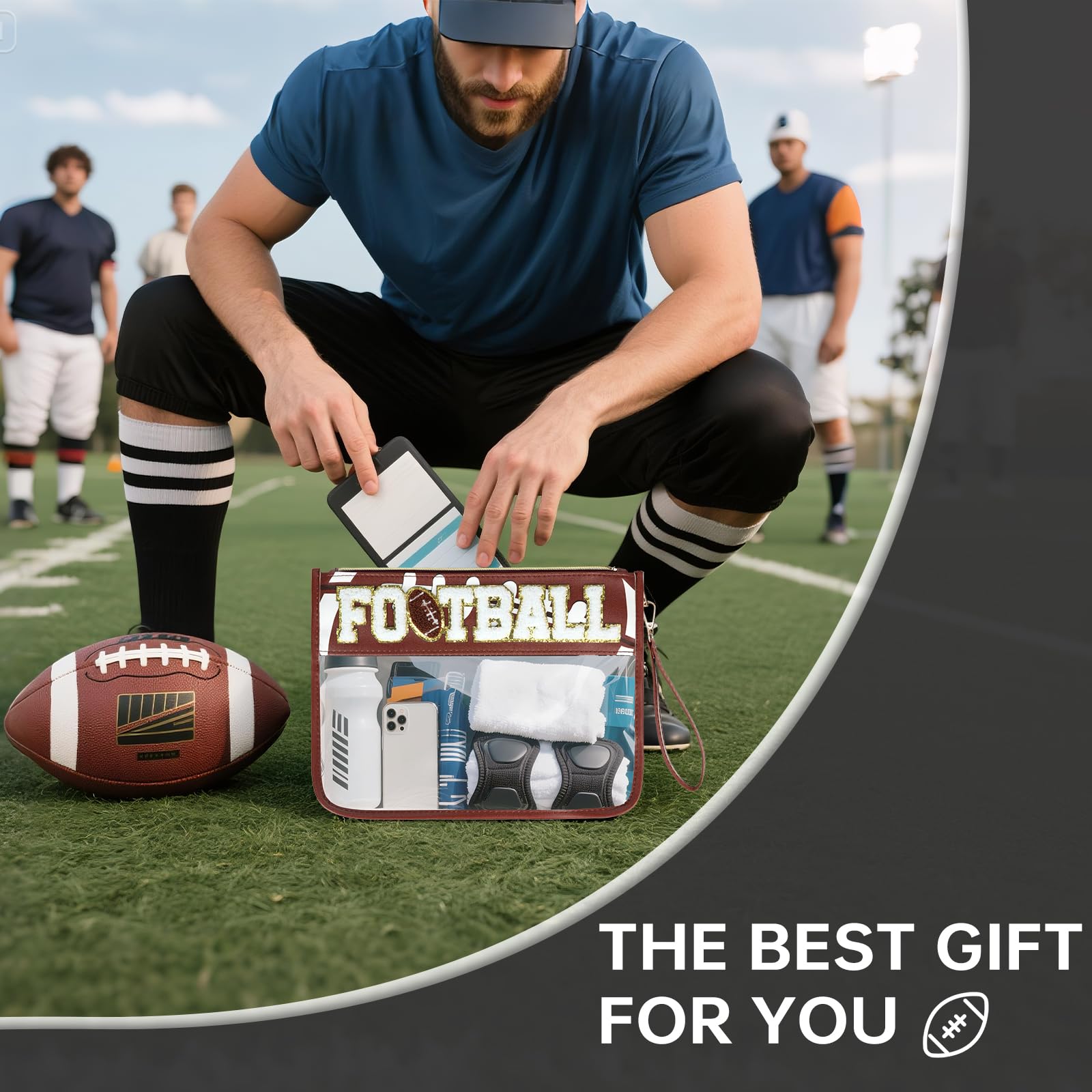 PPeen trousse cosmétique football transparente utile pour produits de toilette.