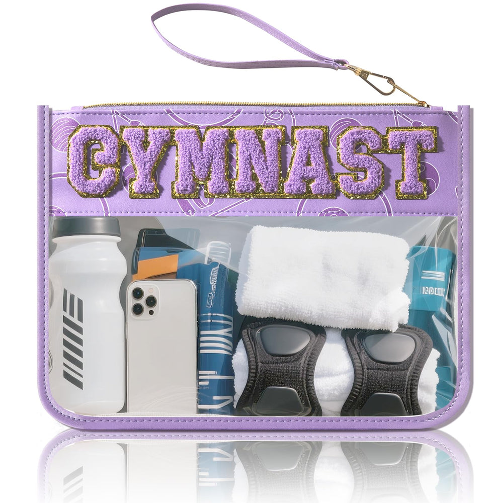 Trousse PPeen gymnastique avec lettre chenille scintillante, pratique pour le sac de gym