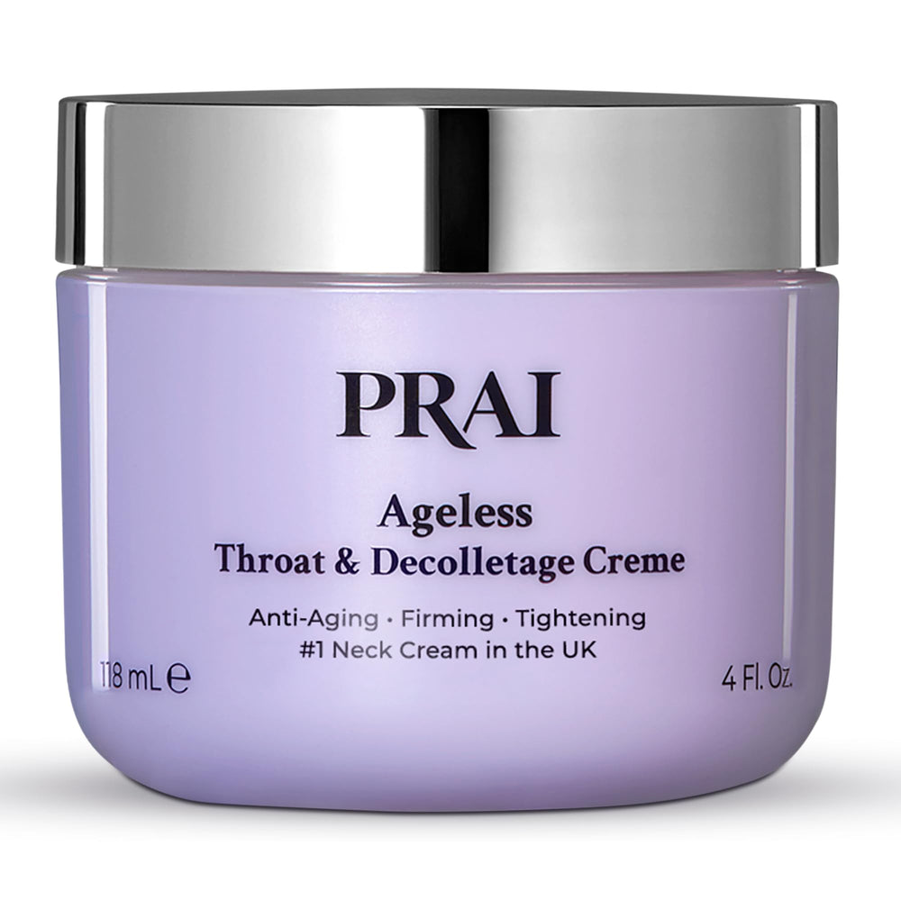 PRAI Neck Crème montrant l'effet lifting sur le cou.