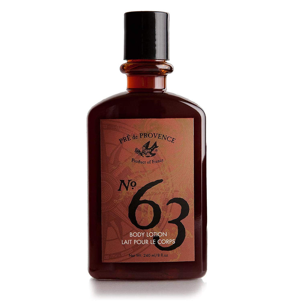Pre de Provence No.63 lotion pour homme en flacon, hydratation rapide.
