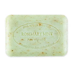 Savon artisanal Pre de Provence Menthe Romarin quadri-moulee 150 g, usage quotidien.