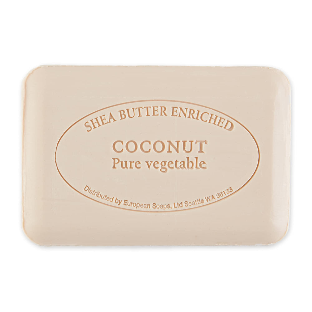 Savon Pré de Provence quadri-moulé, texture lisse et durable.