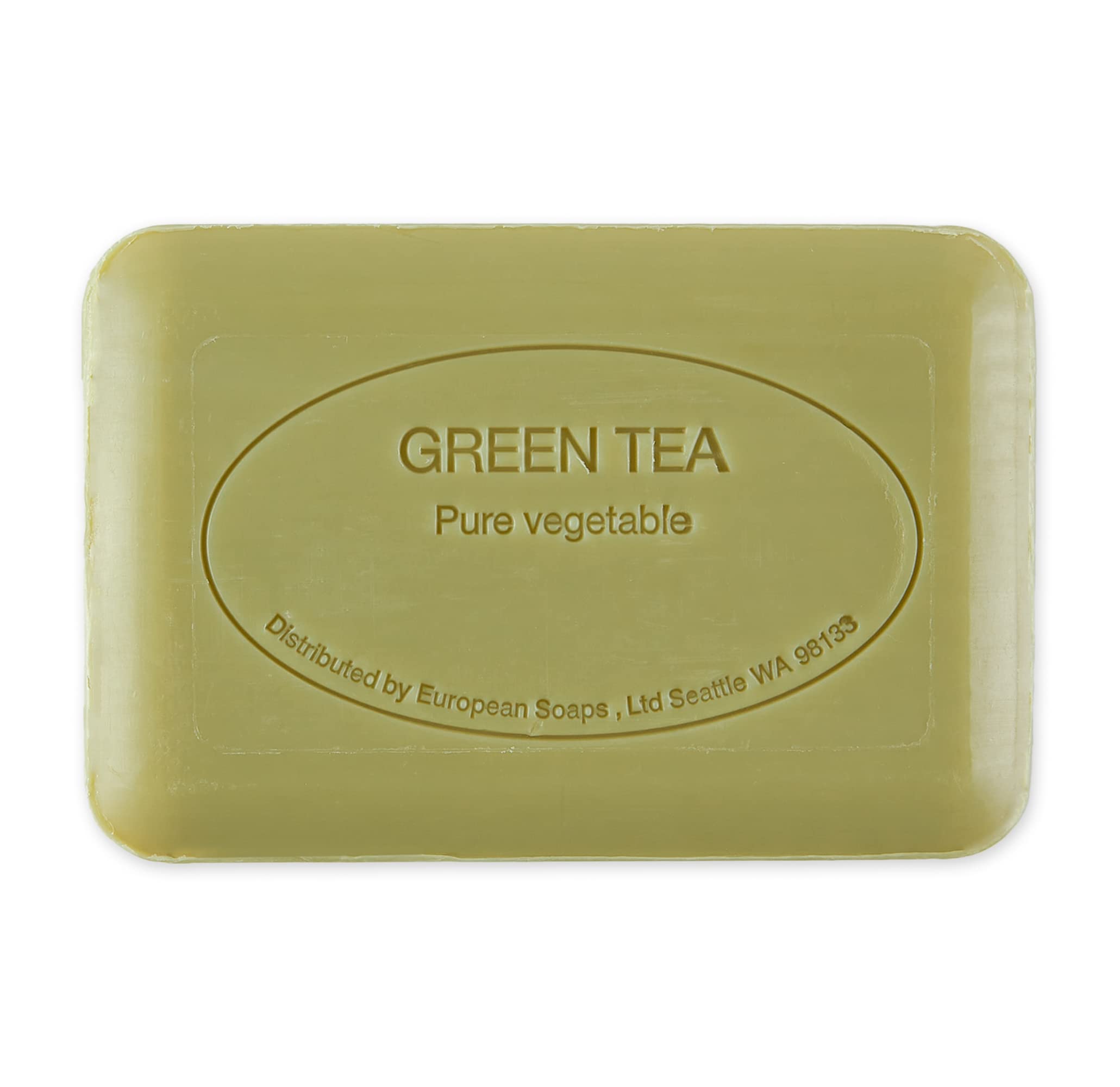 pre de provence savon thé vert quadri-moulé, texture lisse et longue durée.