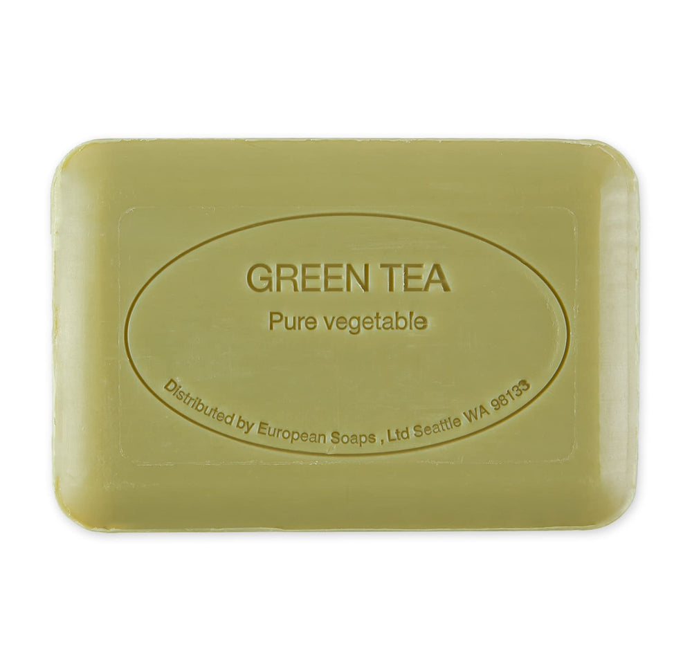 pre de provence savon thé vert quadri-moulé, texture lisse et longue durée.