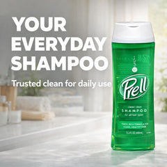 Ensemble de 4 bouteilles Prell Original Green Shampoo, idéal pour la famille.