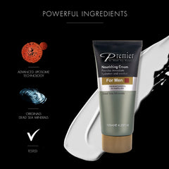 Texture légère et absorption rapide de la crème Premier pour homme Mer Morte